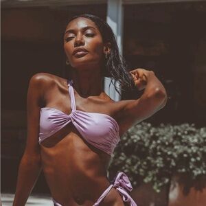 SOAH Heather Lilac Crossed Top